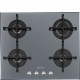 SMEG Encimera a gas Smeg PV164S2. 4 zonas. Silver. acabado biselado